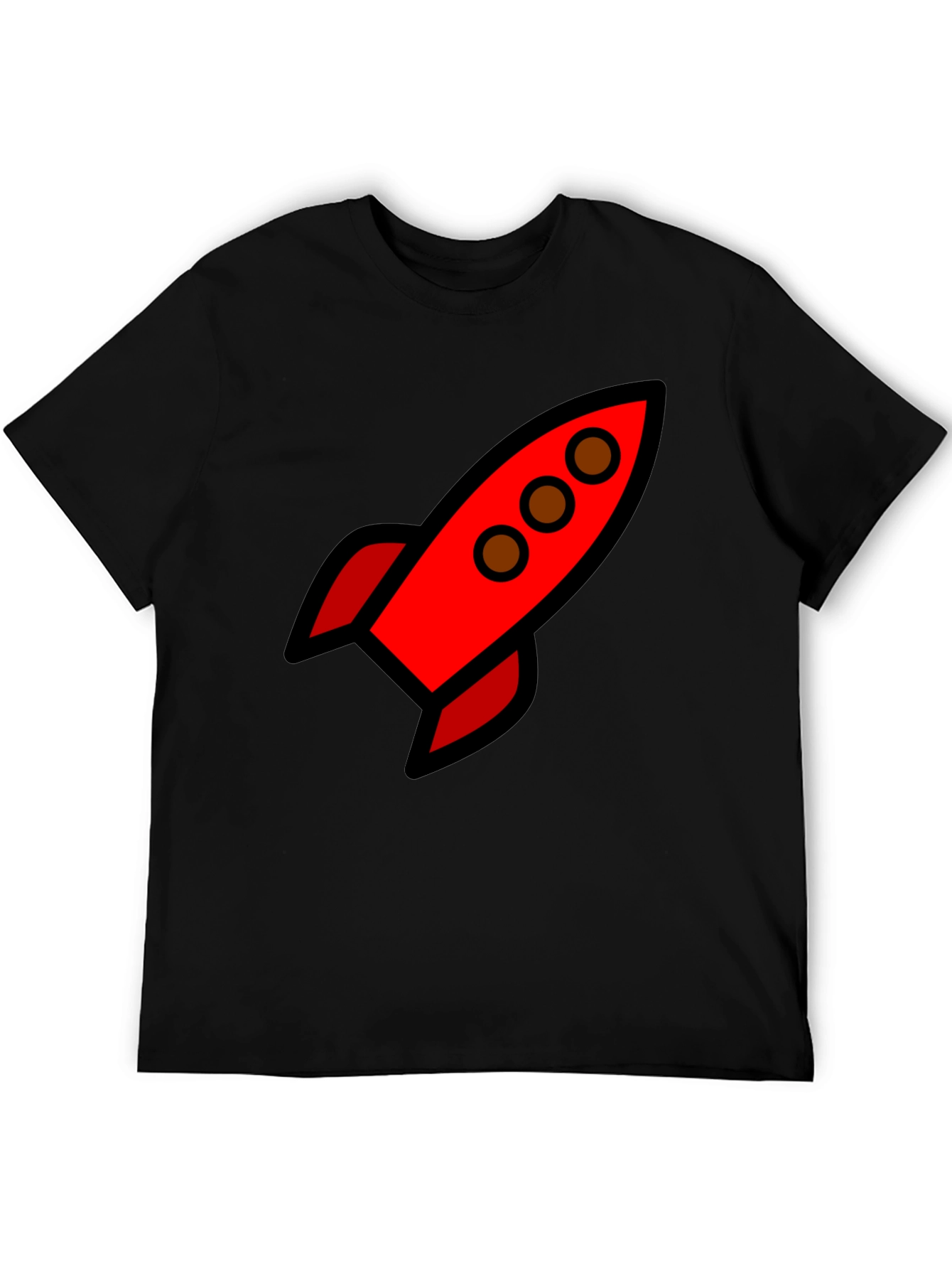 Rocket Ship Graphic Tee - Black Unisex T-Shirt