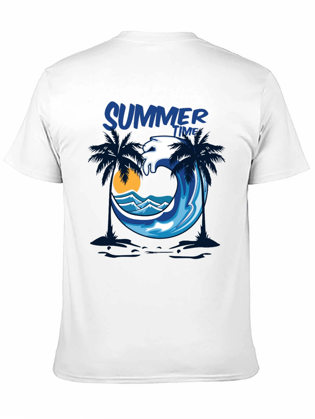 Summer Time Palm Wave Black T-Shirt