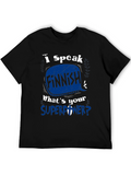 I Speak Finnish Superpower Graphic Tee