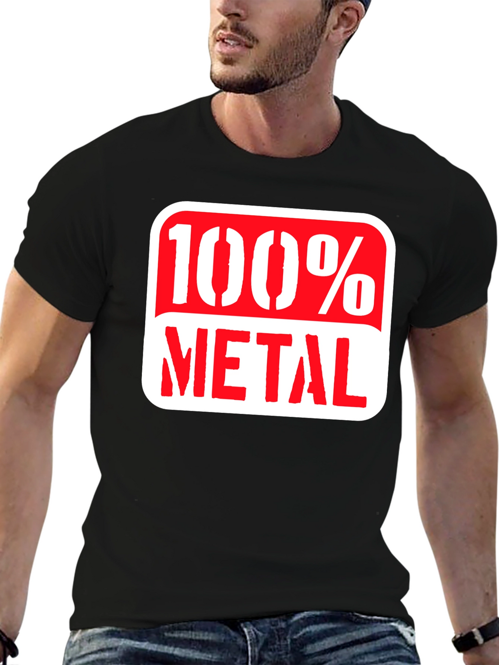 100% Metal Graphic Tee - Rocker Style