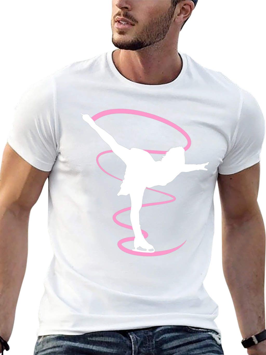 Figure Skater T-Shirt Black Cotton Graphic Tee