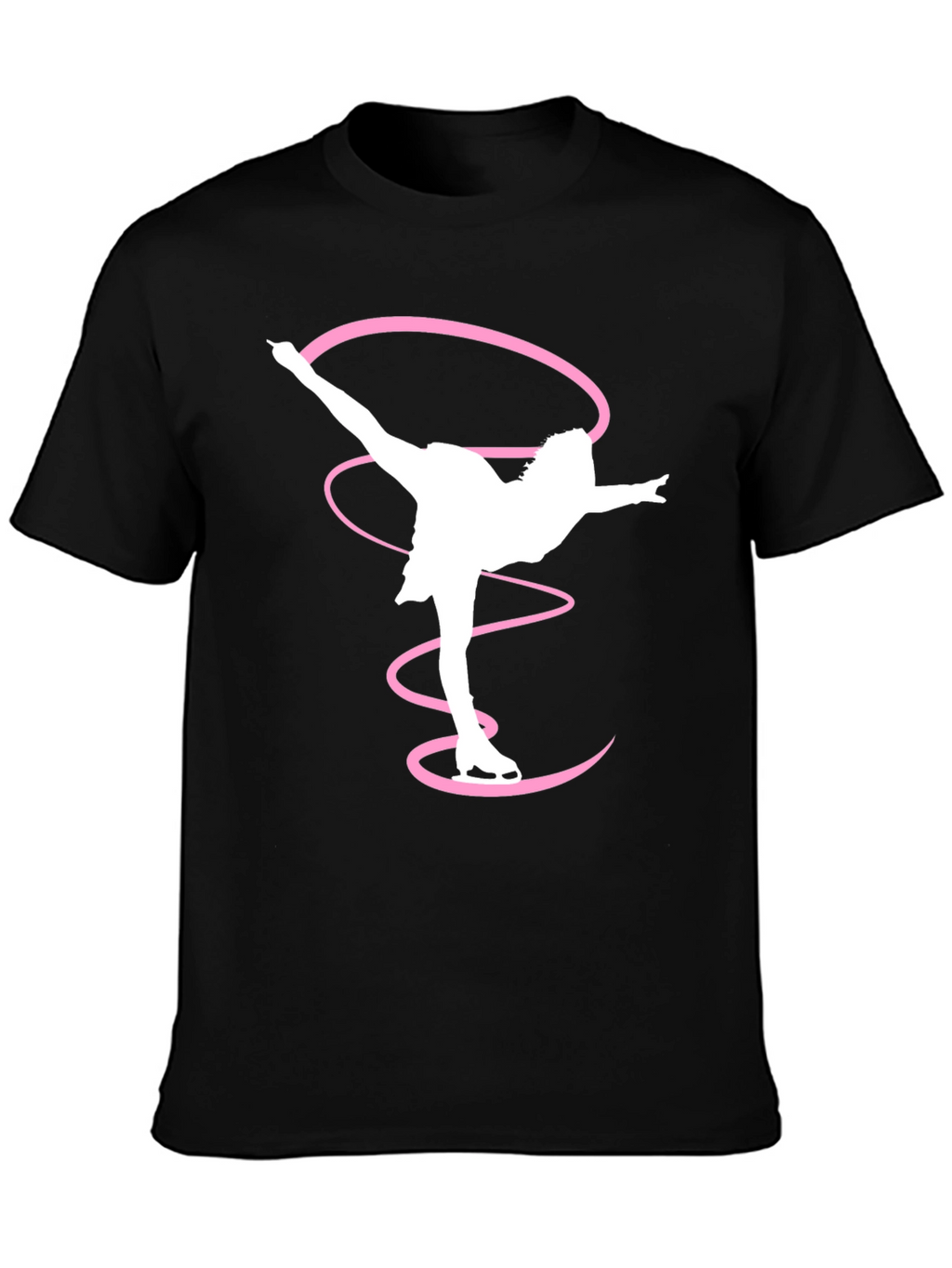 Figure Skater T-Shirt Black Cotton Graphic Tee