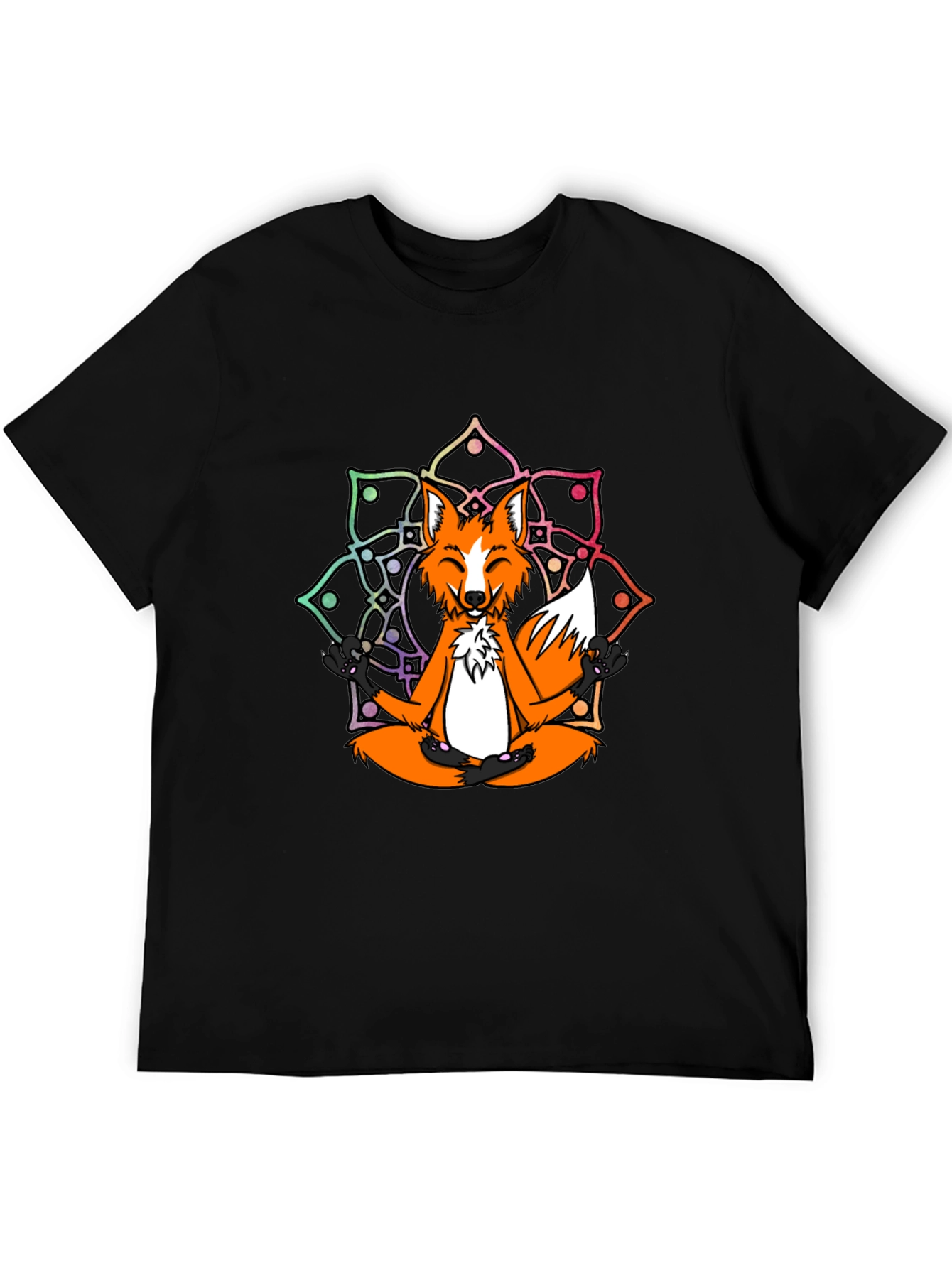 Meditating Fox Mandala Graphic Tee