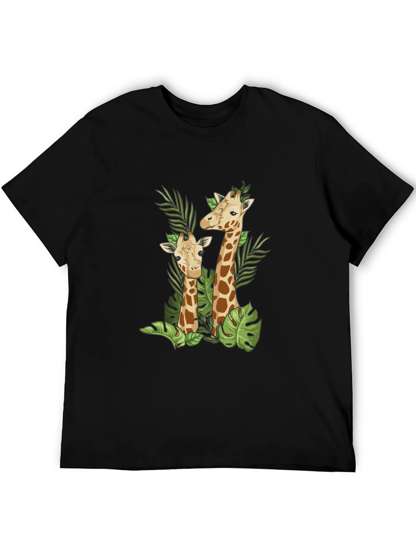 Giraffe Graphic Black T-Shirt - Stylish Animal Print Tee