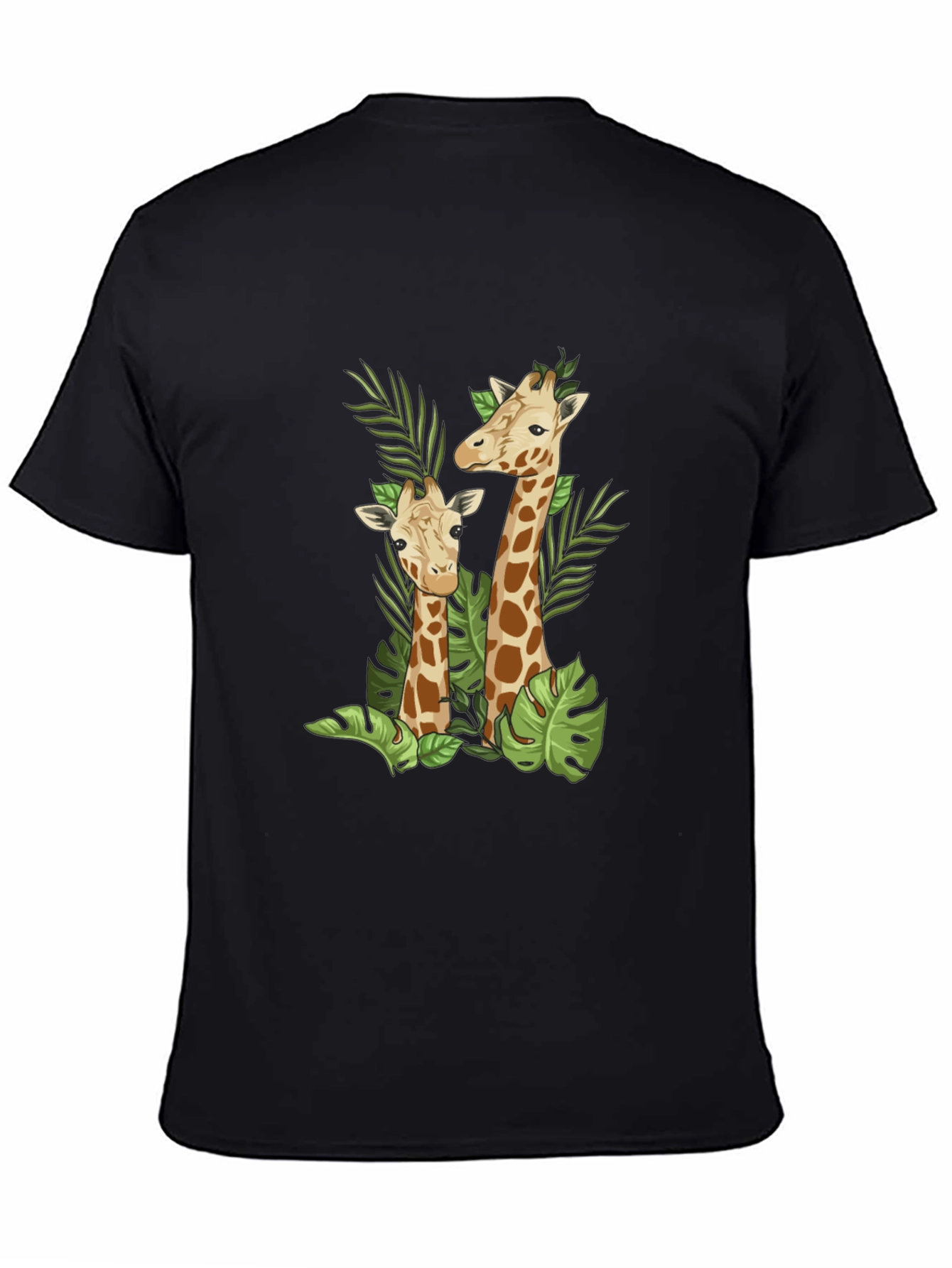 Giraffe Graphic Black T-Shirt - Stylish Animal Print Tee
