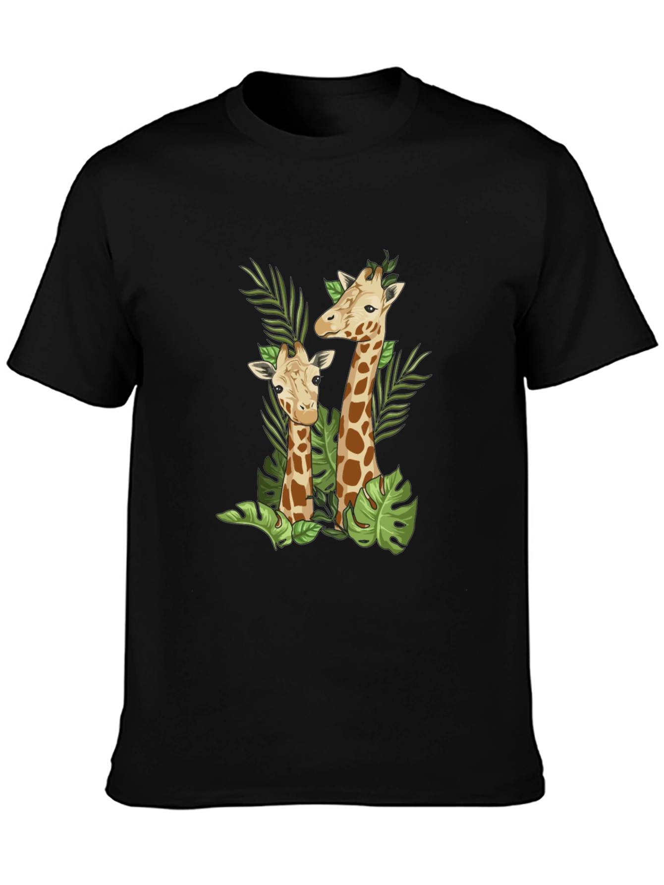 Giraffe Graphic Black T-Shirt - Stylish Animal Print Tee