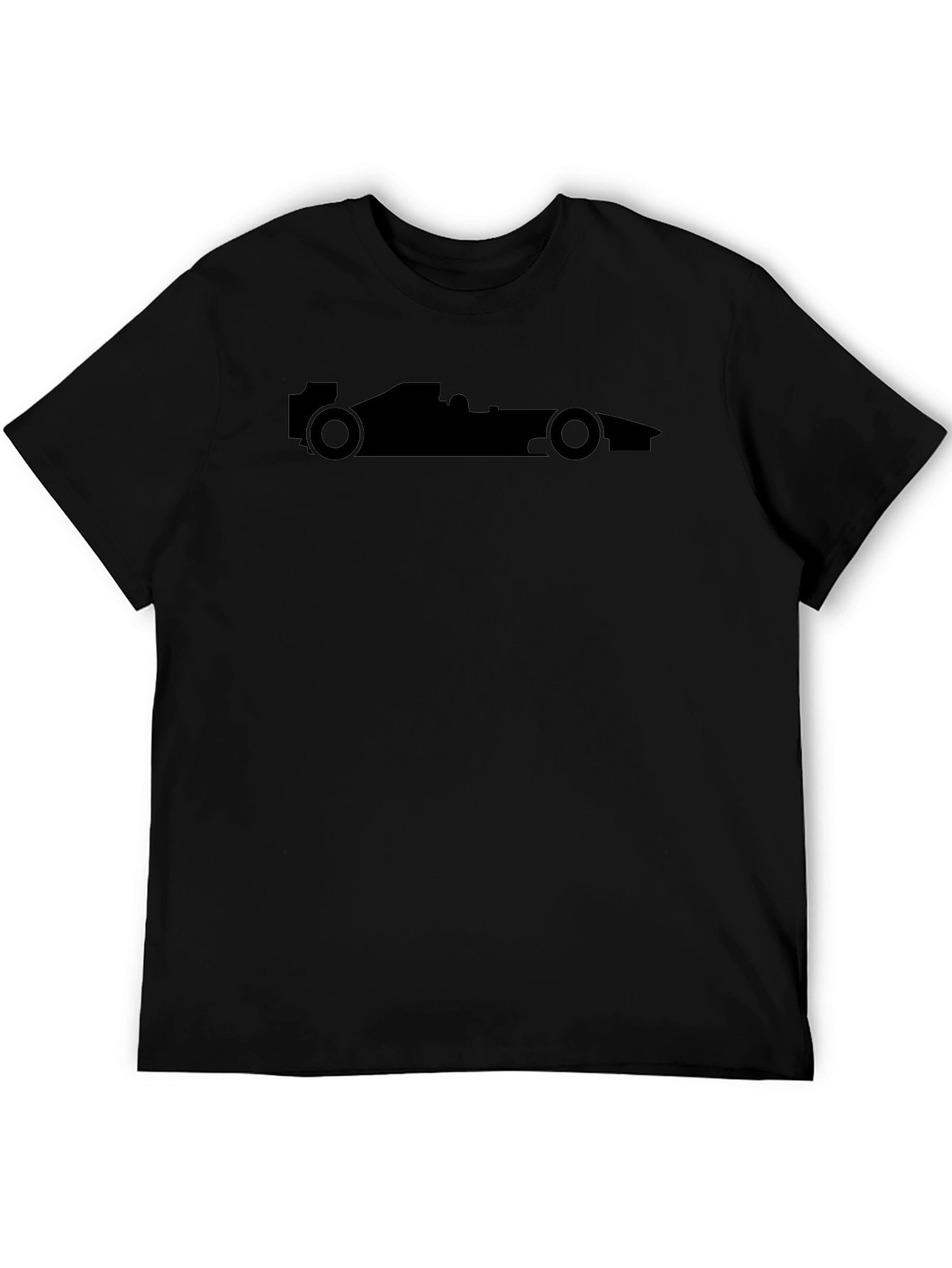 Black Racing Car T-Shirt - Silhouette Design