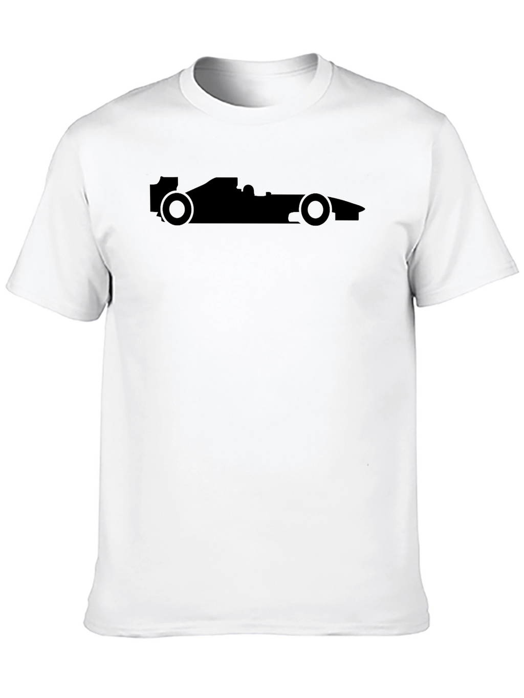 Black Racing Car T-Shirt - Silhouette Design