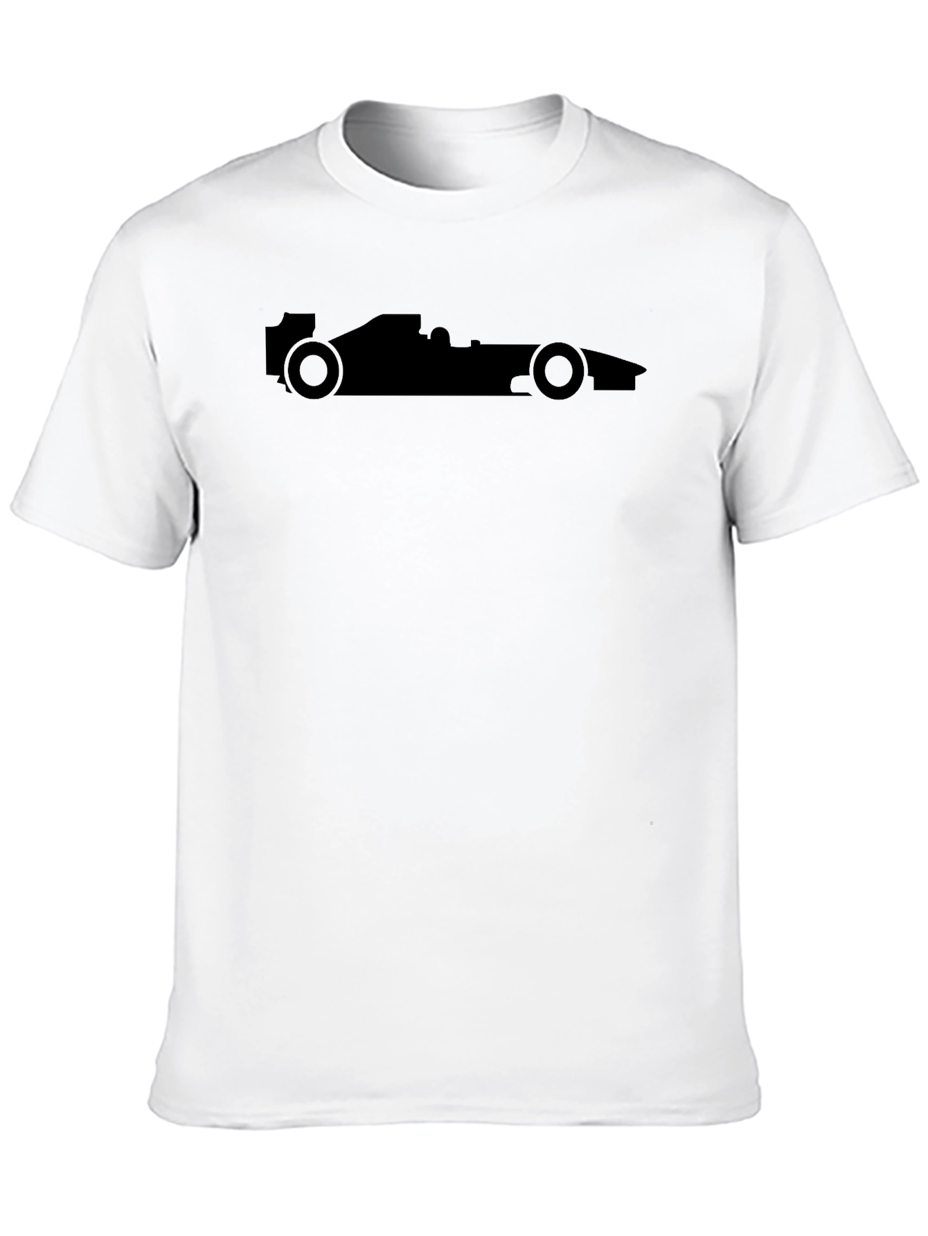 Black Racing Car T-Shirt - Silhouette Design
