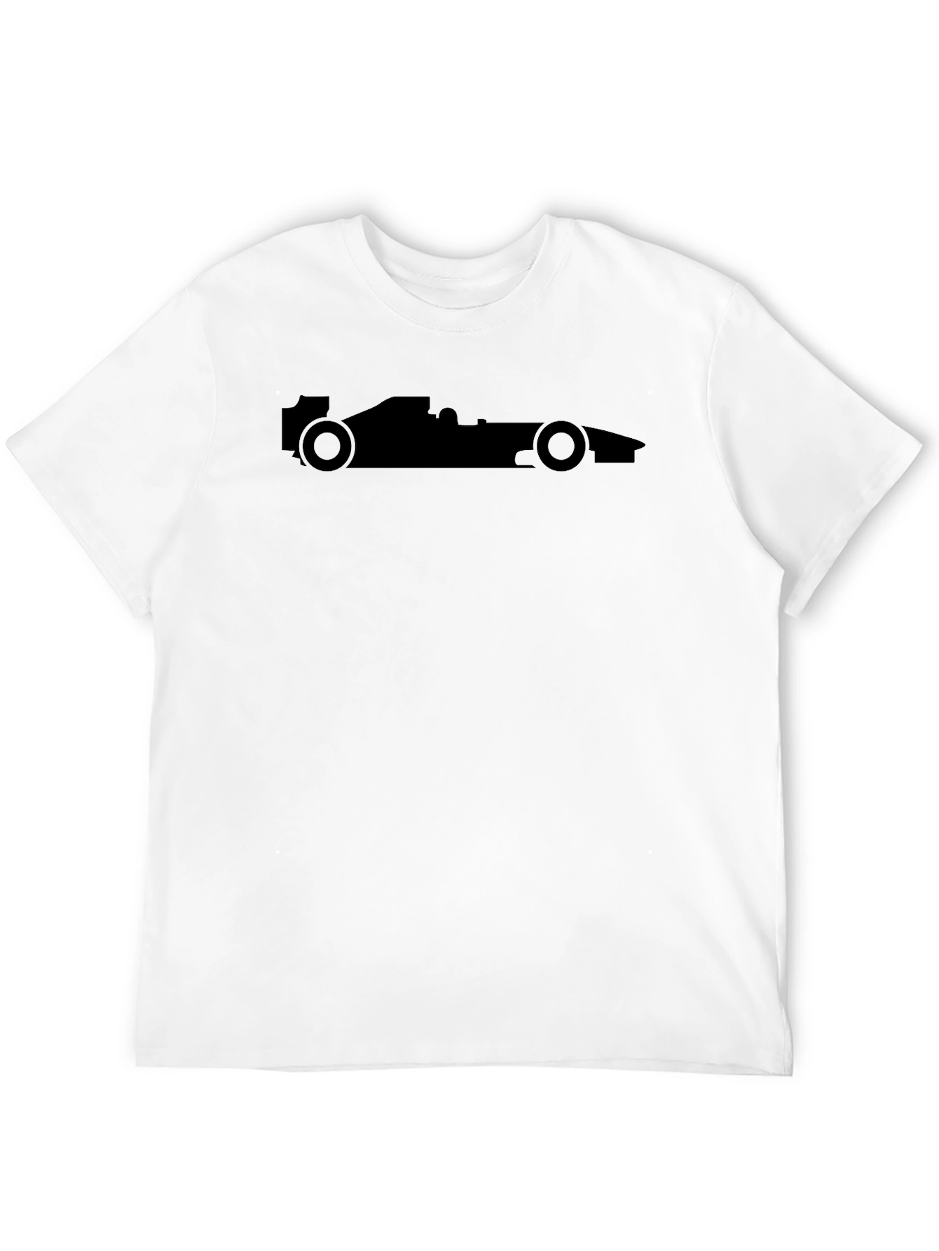 Black Racing Car T-Shirt - Silhouette Design