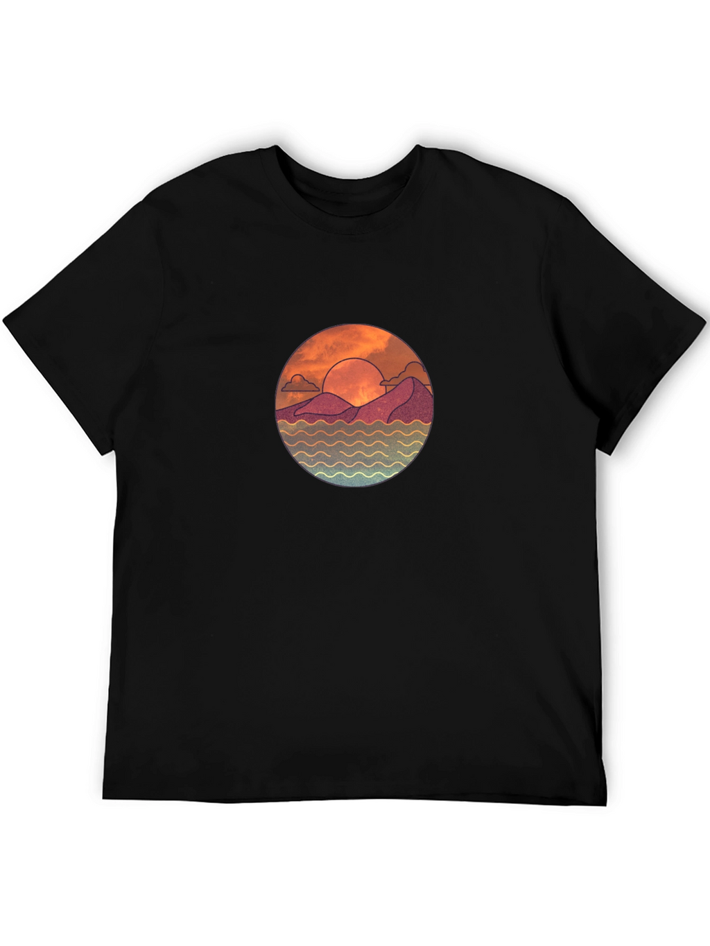 Sunset Graphic Black T-Shirt