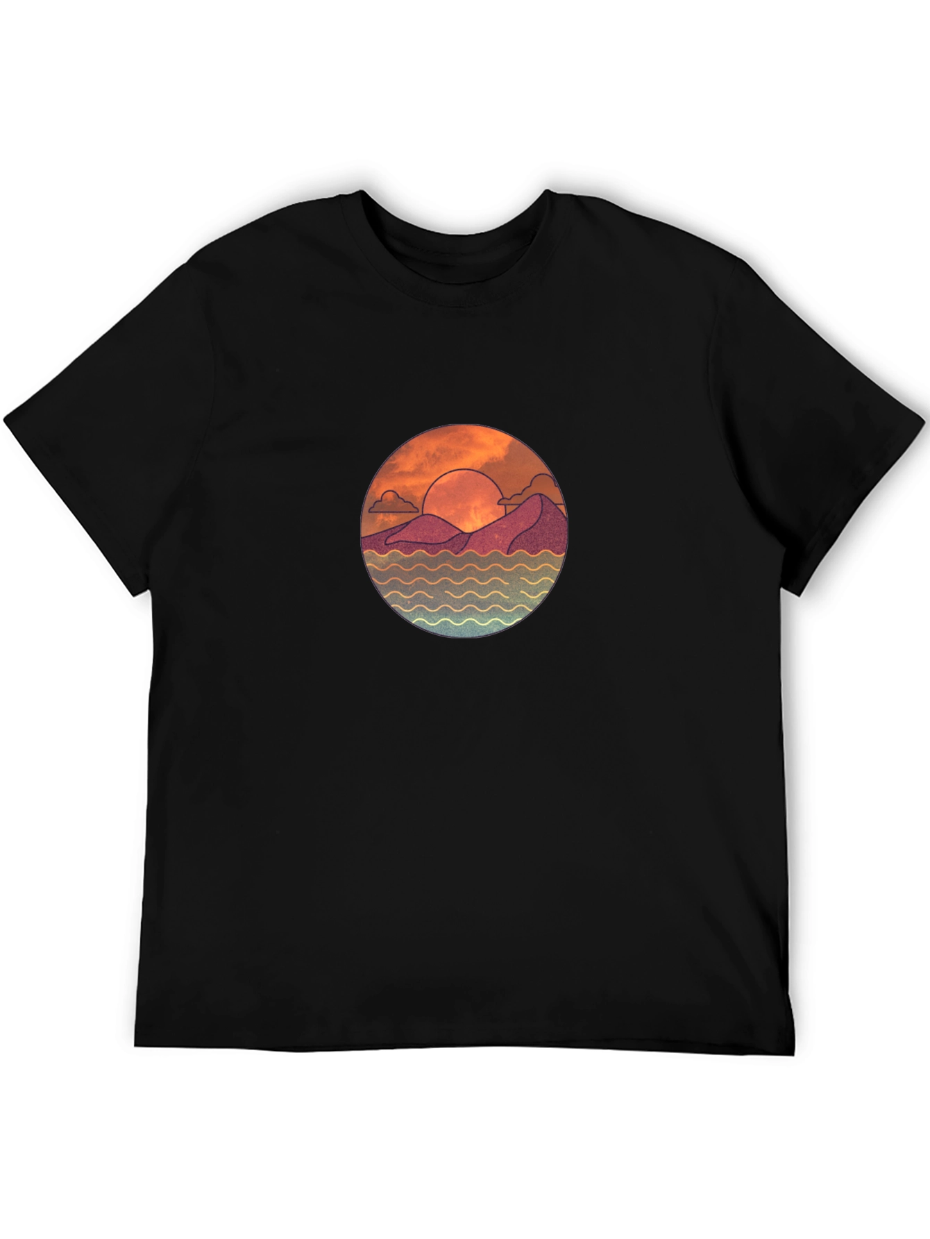 Sunset Graphic Black T-Shirt
