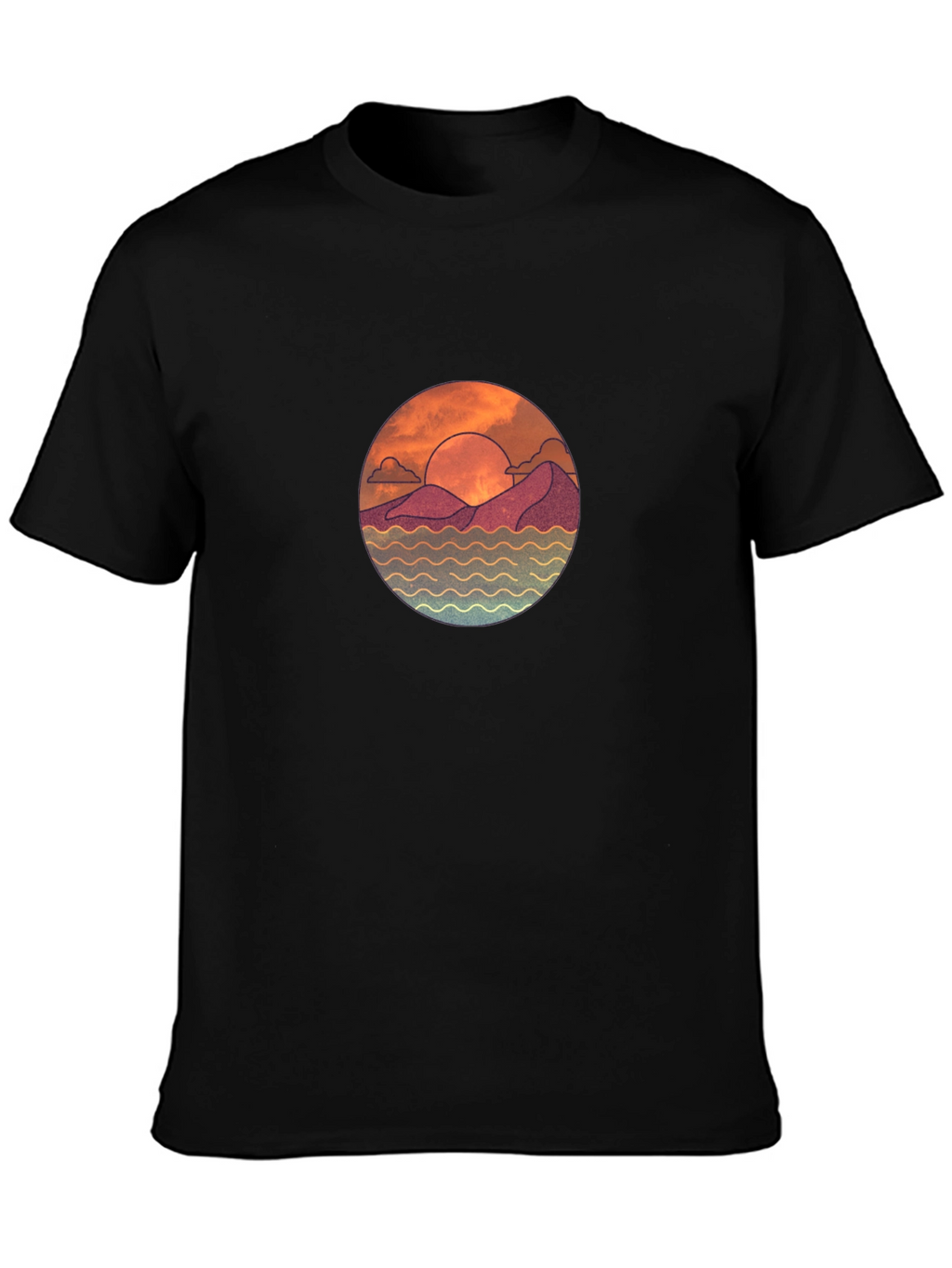 Sunset Graphic Black T-Shirt