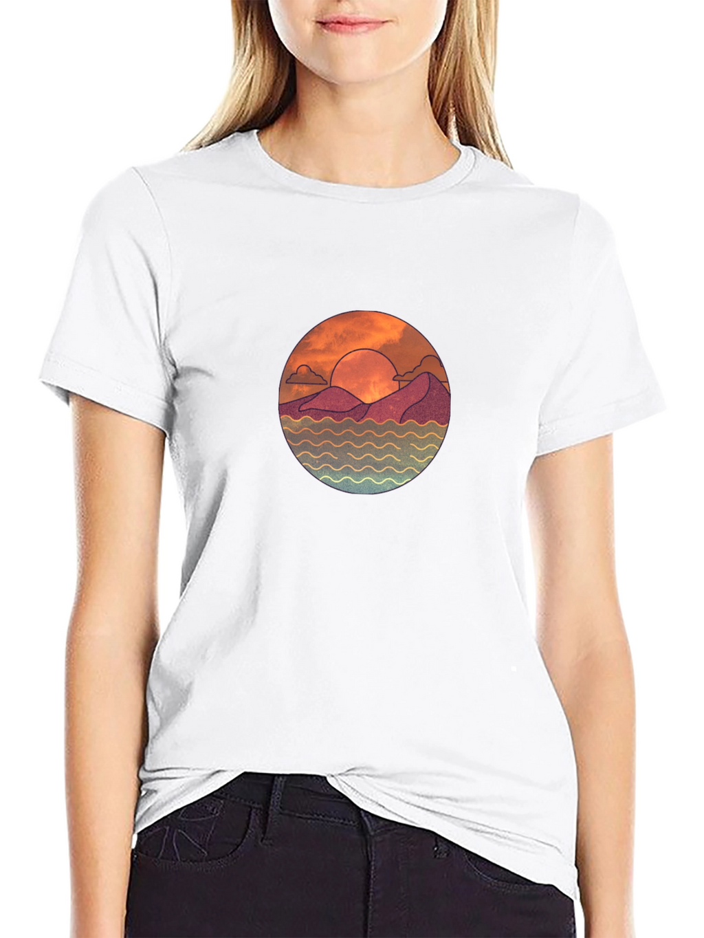 Sunset Graphic Black T-Shirt