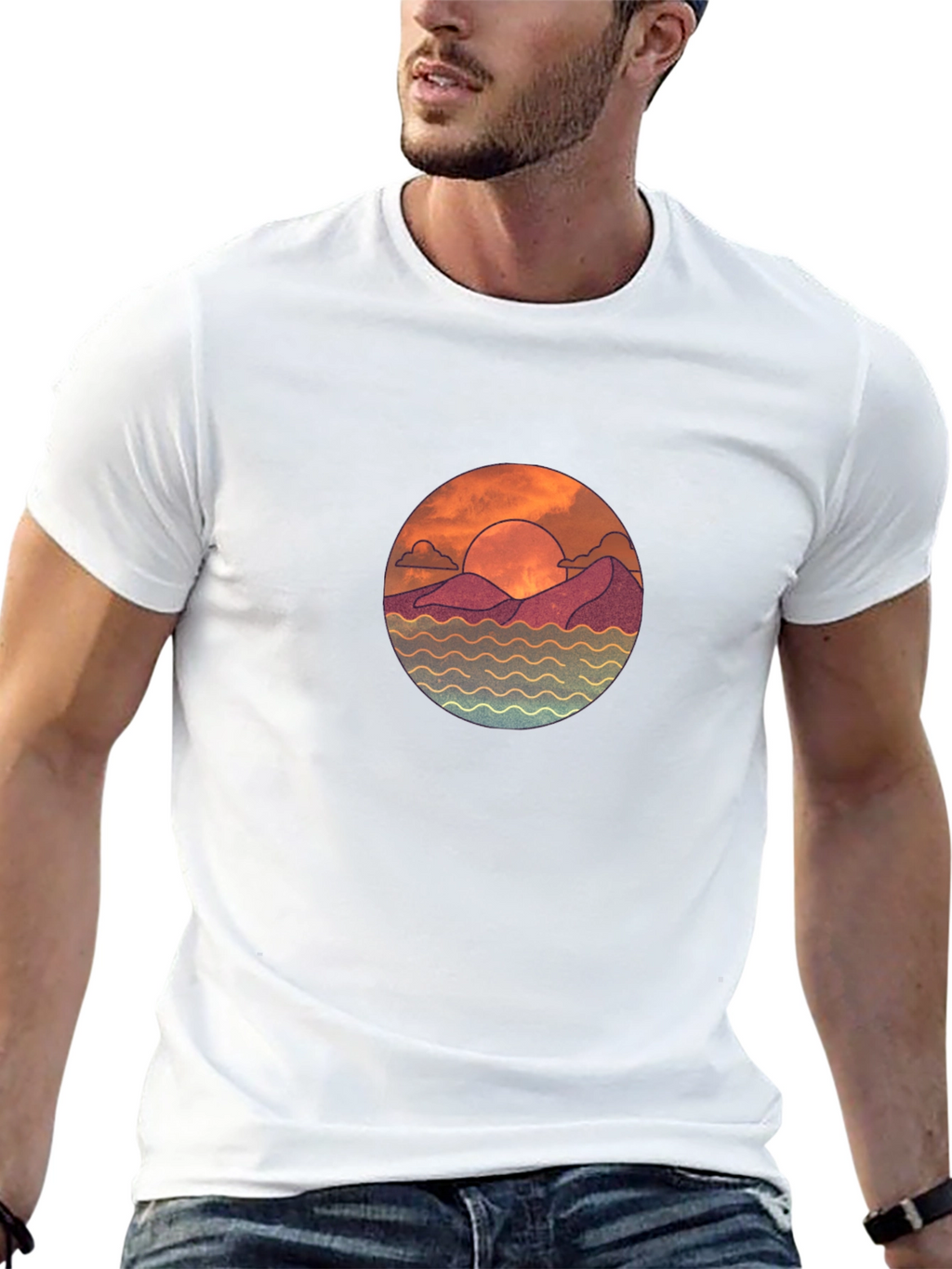 Sunset Graphic Black T-Shirt