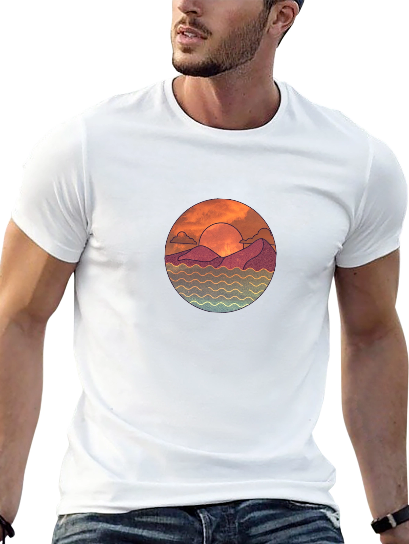 Sunset Graphic Black T-Shirt