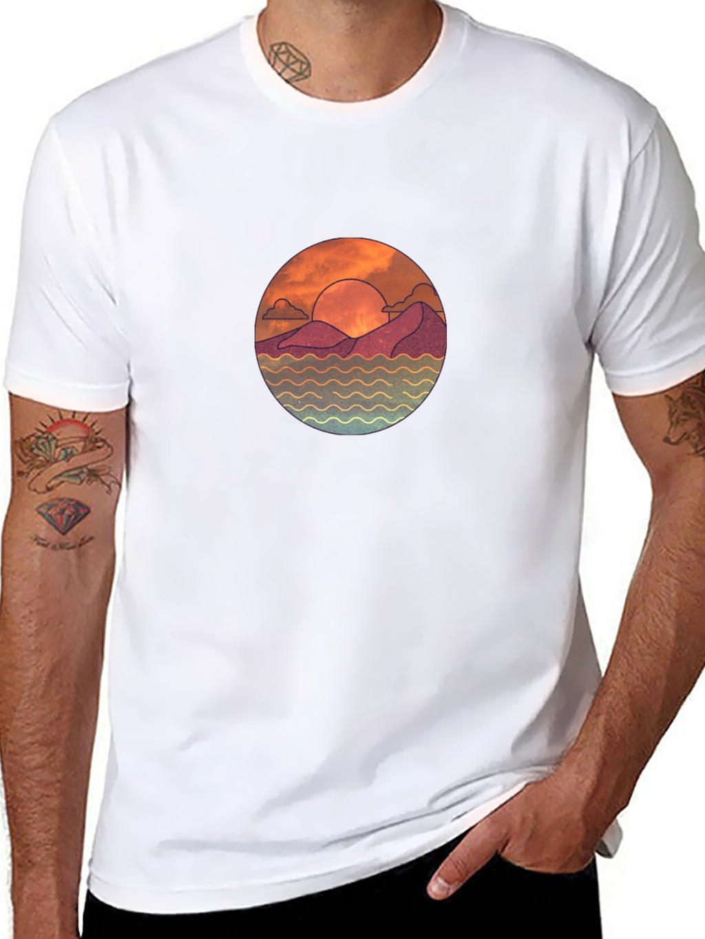Sunset Graphic Black T-Shirt