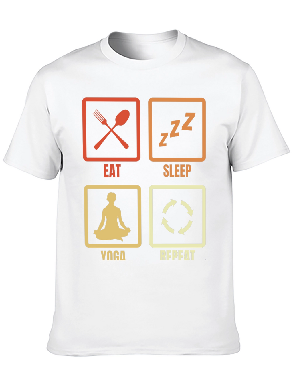 Eat Sleep Yoga Repeat Black Graphic T-Shirt