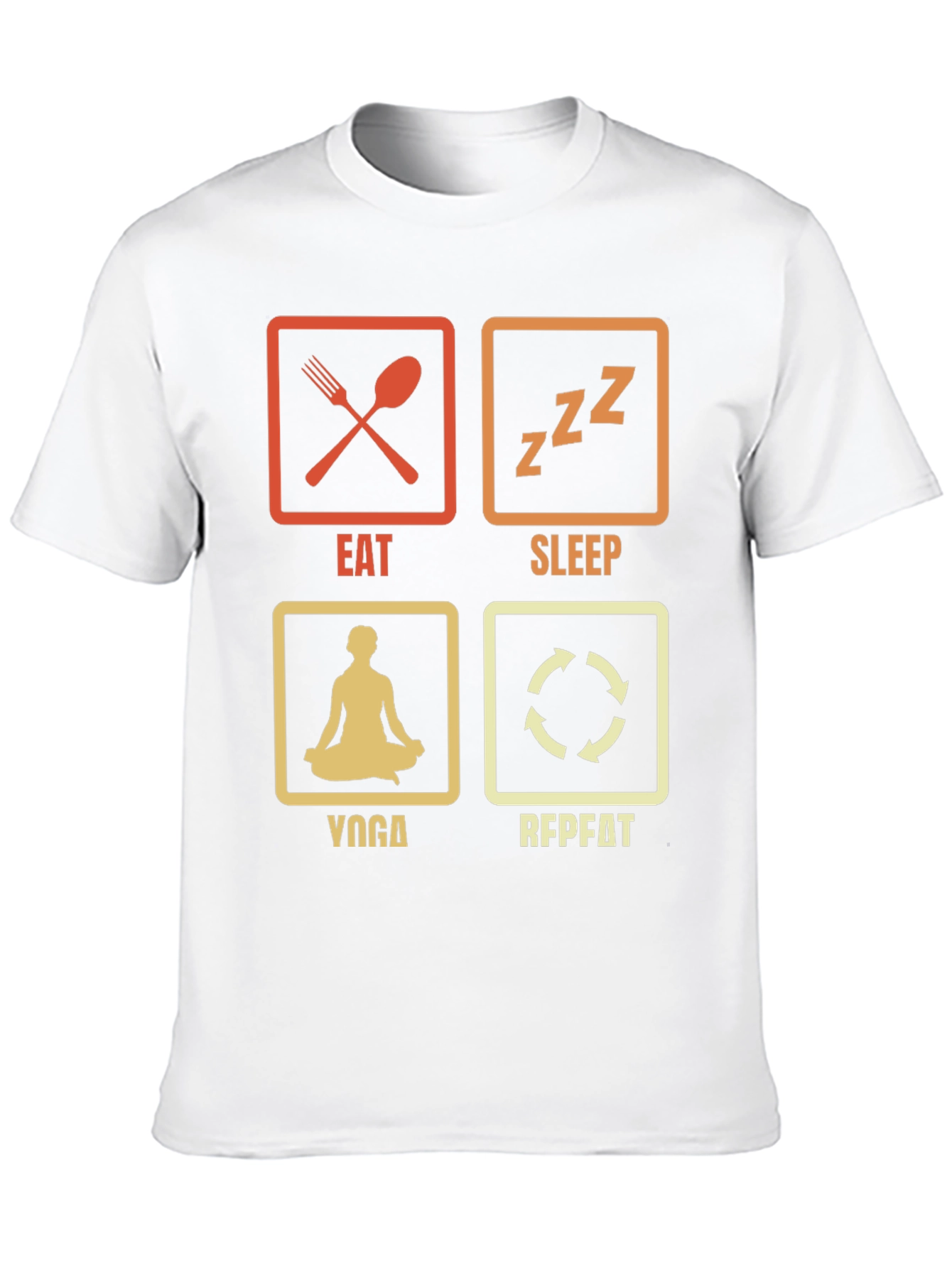 Eat Sleep Yoga Repeat Black Graphic T-Shirt