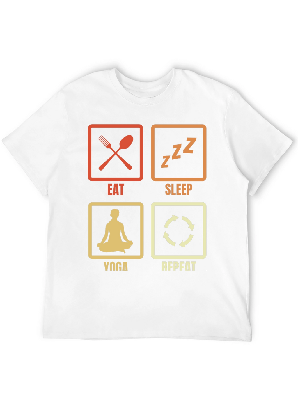 Eat Sleep Yoga Repeat Black Graphic T-Shirt