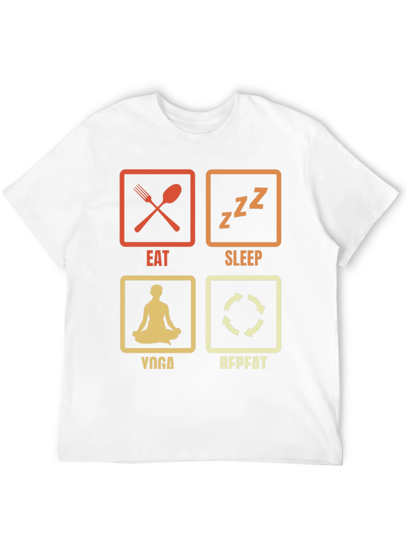Eat Sleep Yoga Repeat Black Graphic T-Shirt