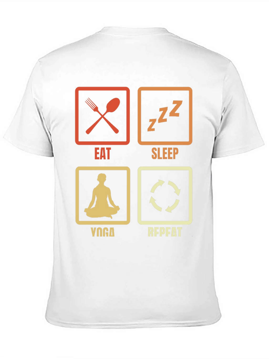Eat Sleep Yoga Repeat Black Graphic T-Shirt