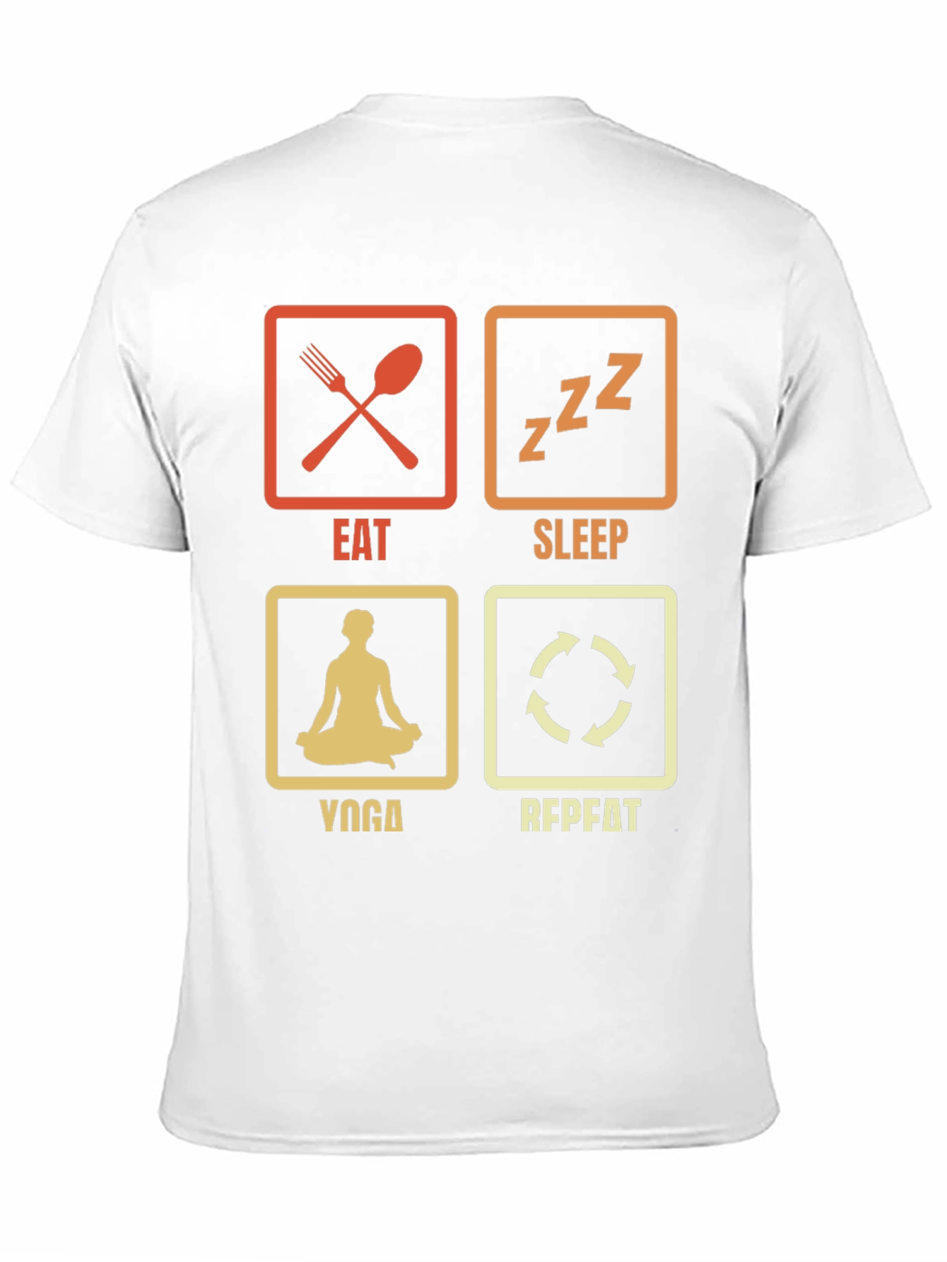 Eat Sleep Yoga Repeat Black Graphic T-Shirt