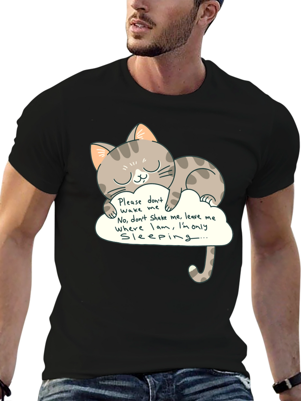 Cute Sleeping Cat T-Shirt - Dont Wake Me