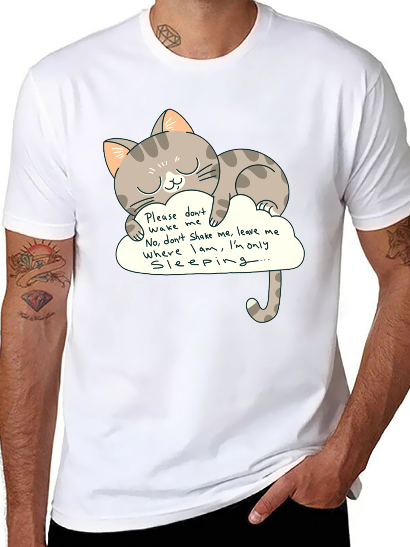 Cute Sleeping Cat T-Shirt - Dont Wake Me