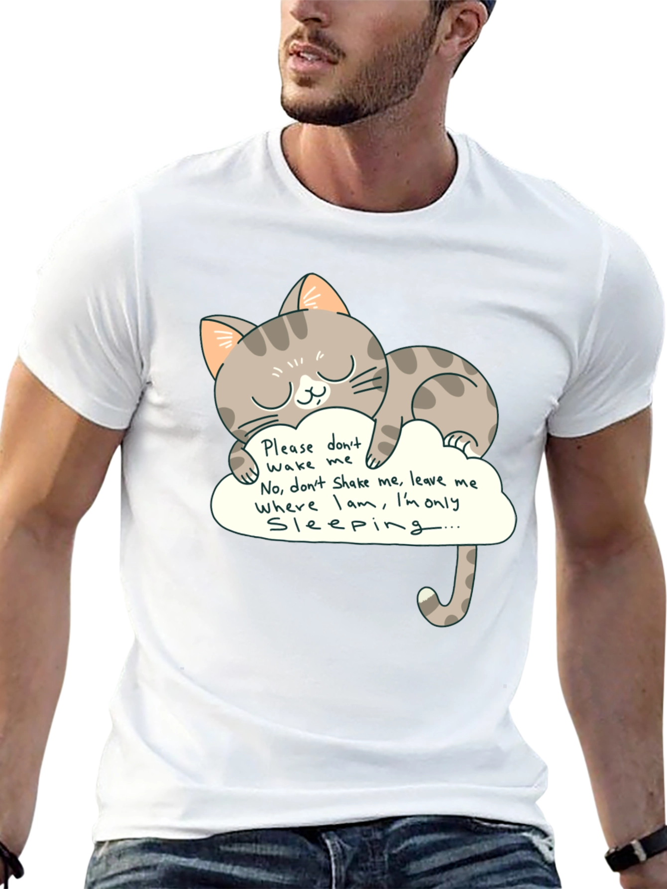 Cute Sleeping Cat T-Shirt - Dont Wake Me