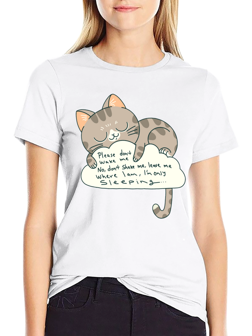 Cute Sleeping Cat T-Shirt - Dont Wake Me