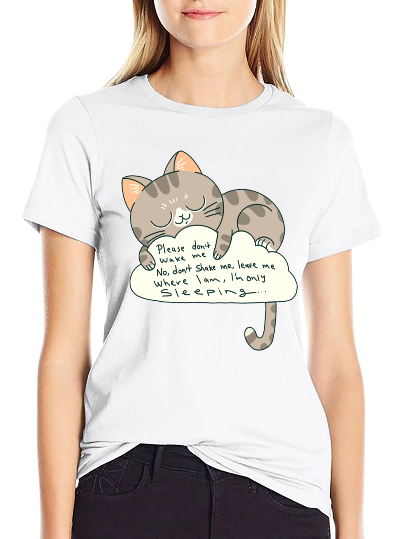 Cute Sleeping Cat T-Shirt - Dont Wake Me
