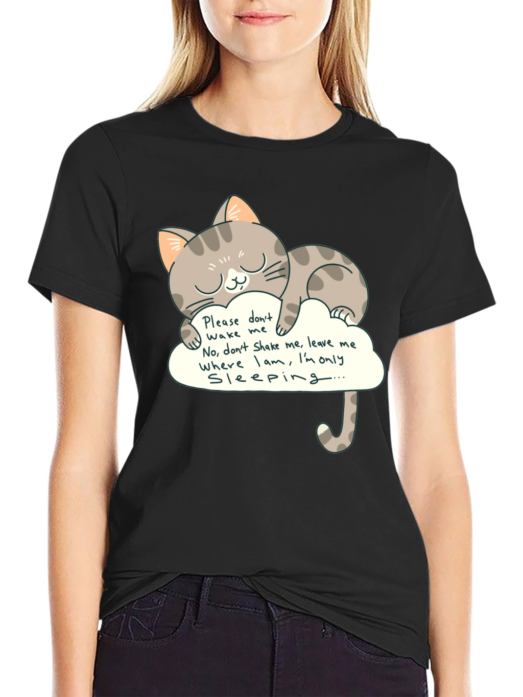 Cute Sleeping Cat T-Shirt - Dont Wake Me