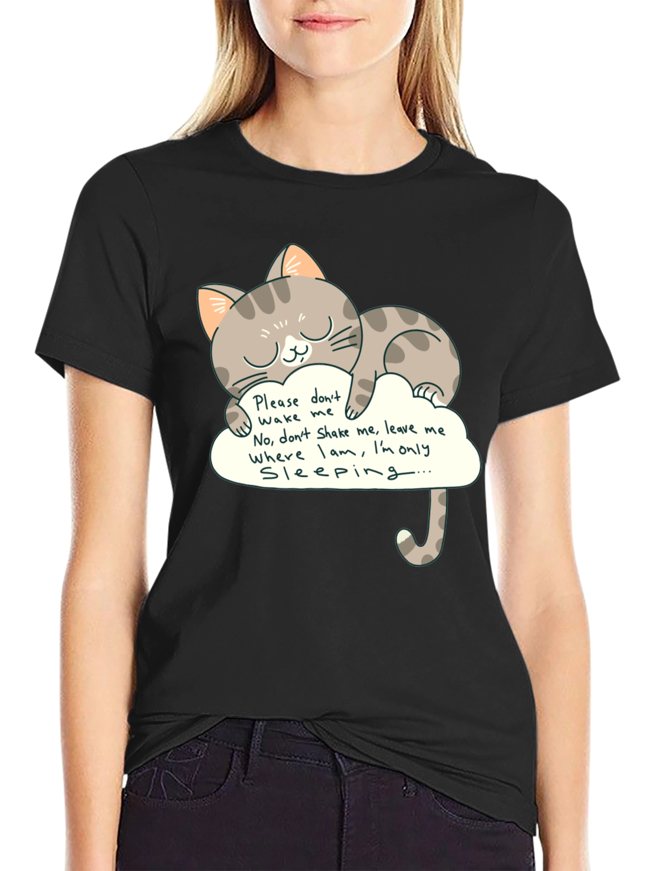 Cute Sleeping Cat T-Shirt - Dont Wake Me