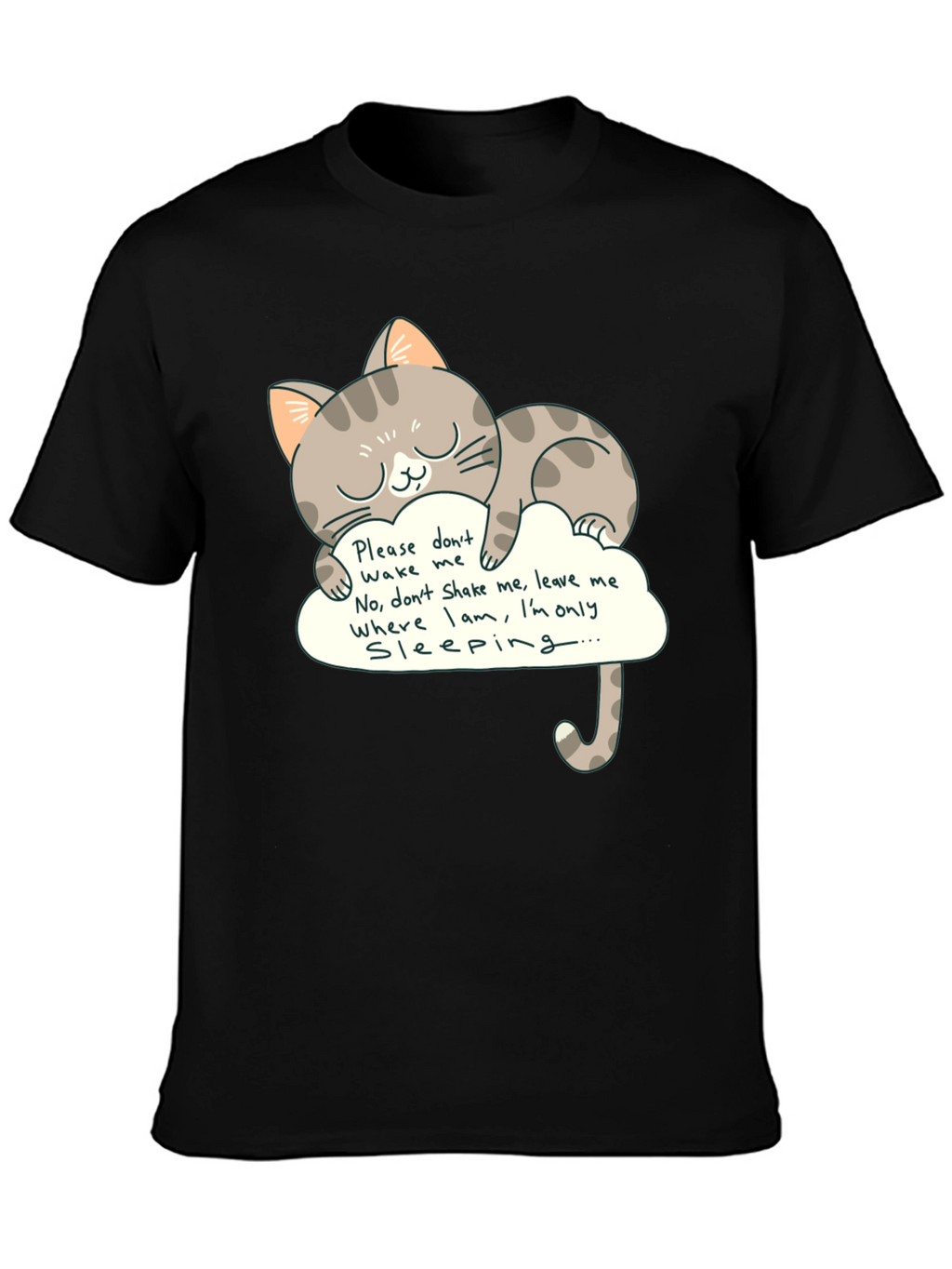 Cute Sleeping Cat T-Shirt - Dont Wake Me