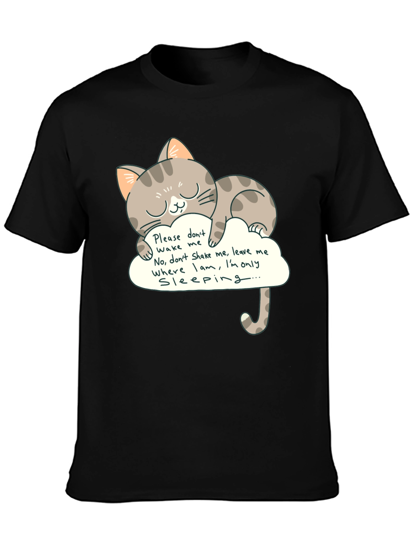 Cute Sleeping Cat T-Shirt - Dont Wake Me