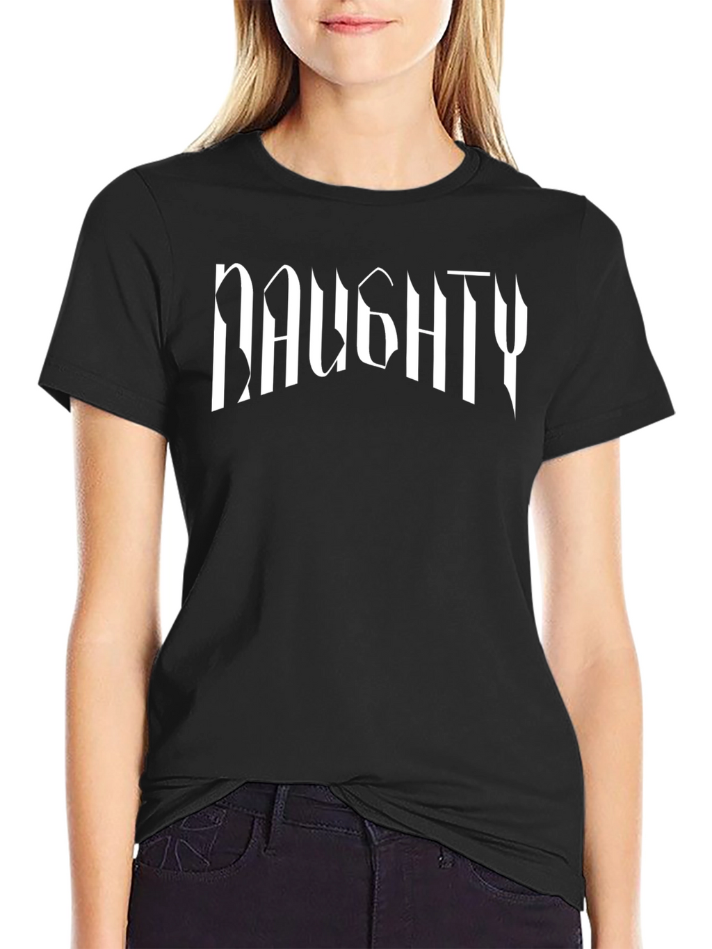 Naughty Graphic Print Tee - Edgy Style