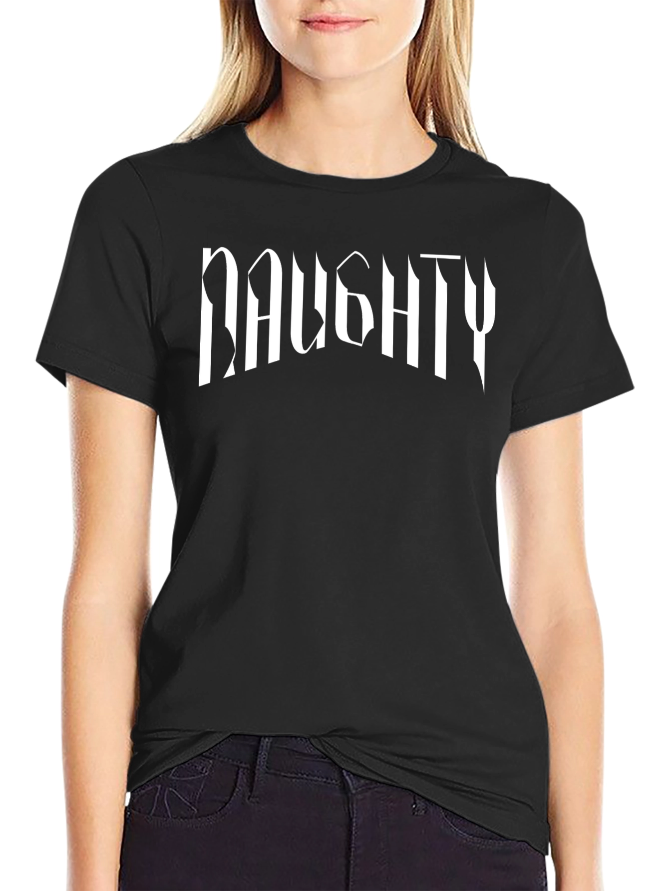 Naughty Graphic Print Tee - Edgy Style