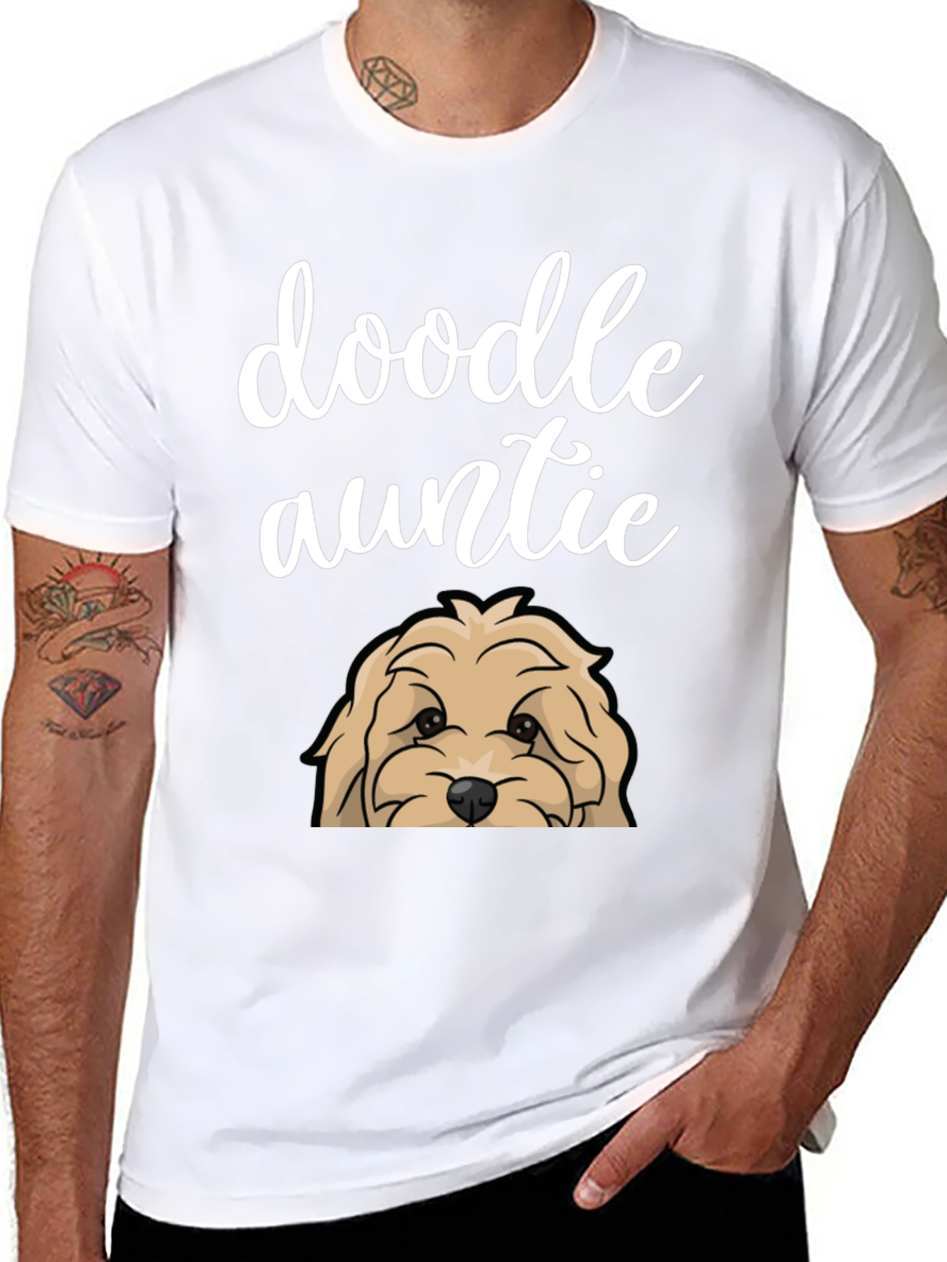 Doodle Auntie T-Shirt - Cute Dog Lover Tee