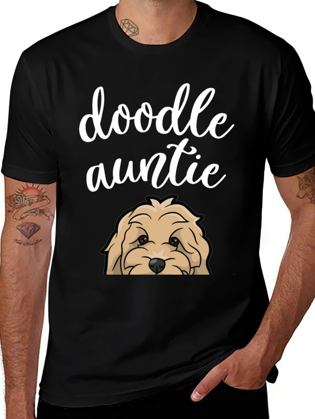 Doodle Auntie T-Shirt - Cute Dog Lover Tee