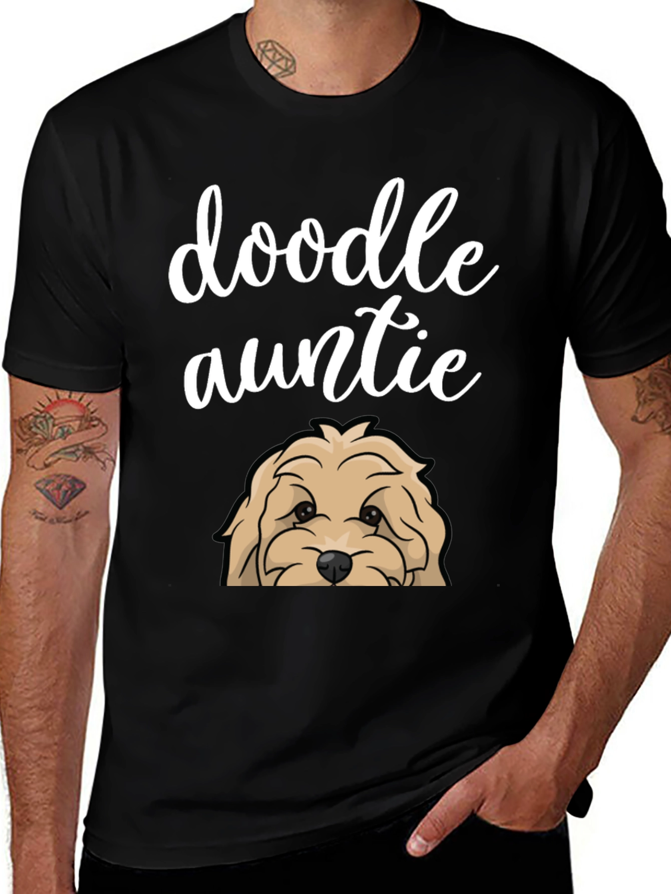Doodle Auntie T-Shirt - Cute Dog Lover Tee