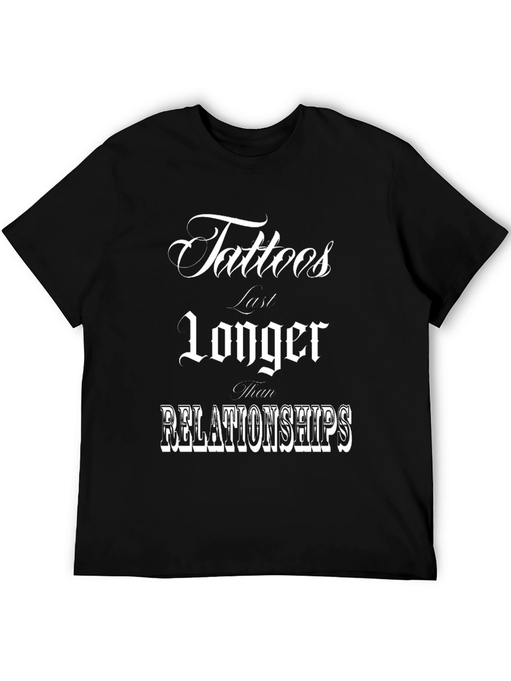 Tattoos Last Longer Graphic Tee - Mens Black T-Shirt
