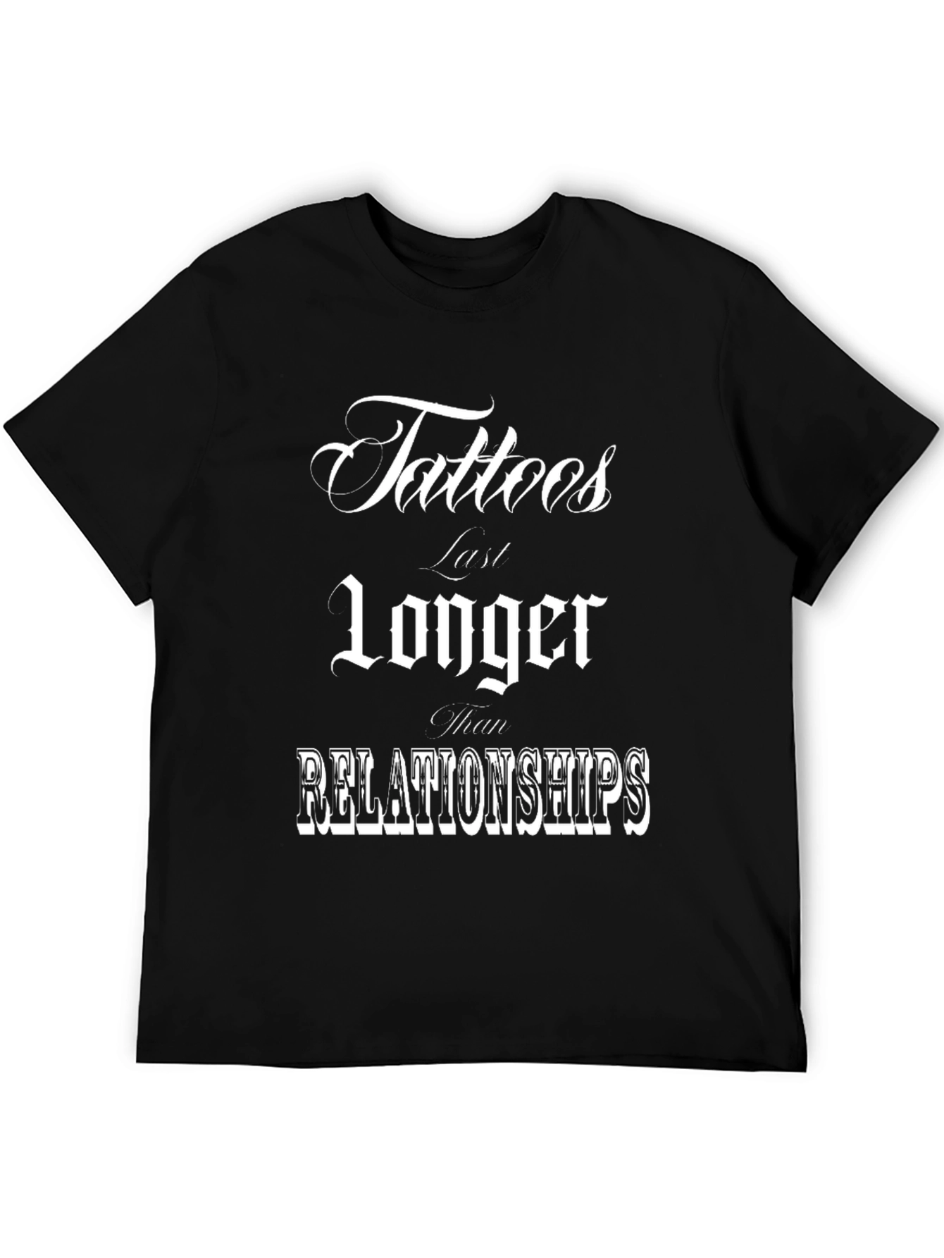 Tattoos Last Longer Graphic Tee - Mens Black T-Shirt