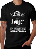 Tattoos Last Longer Graphic Tee - Mens Black T-Shirt