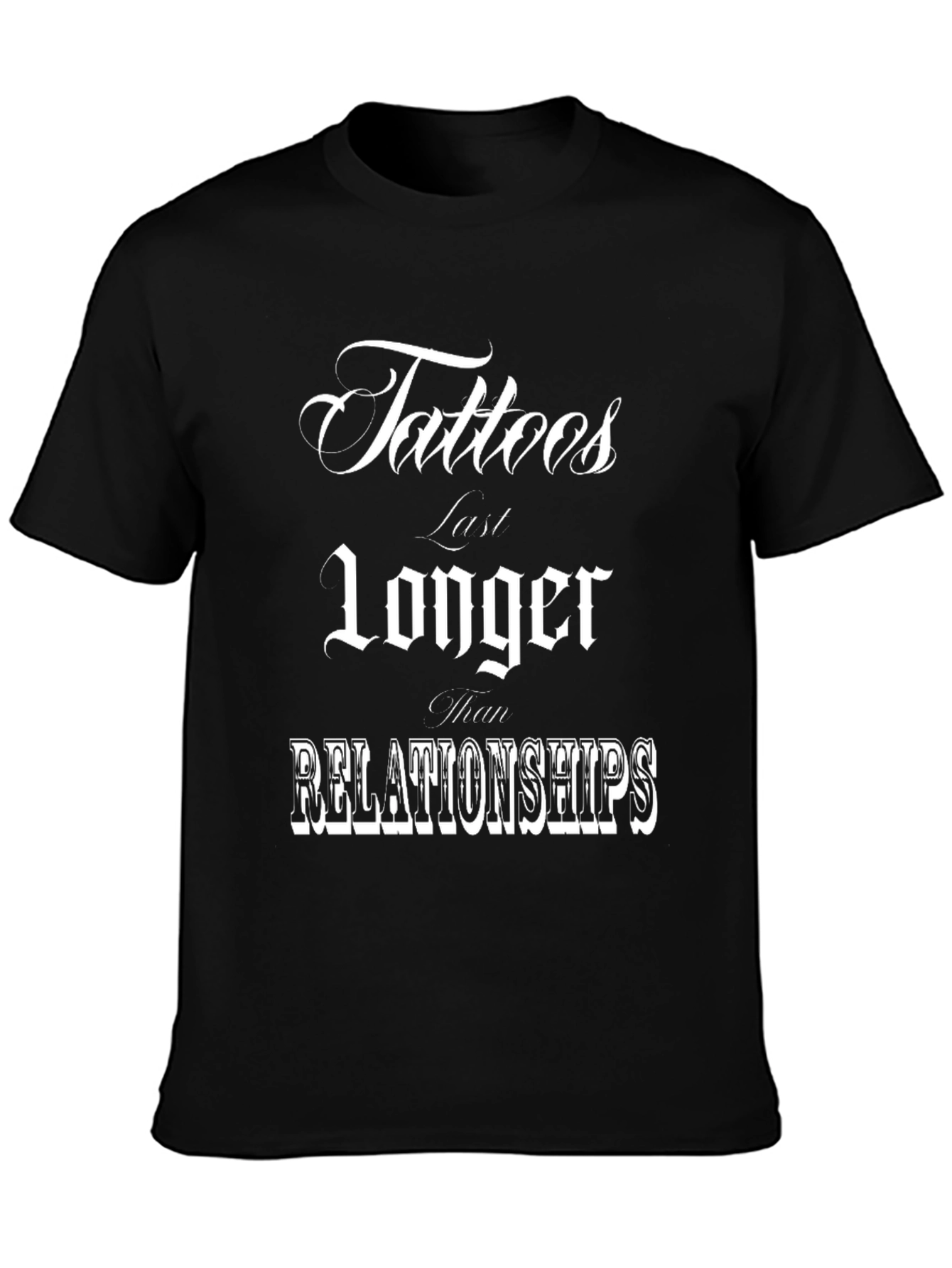 Tattoos Last Longer Graphic Tee - Mens Black T-Shirt