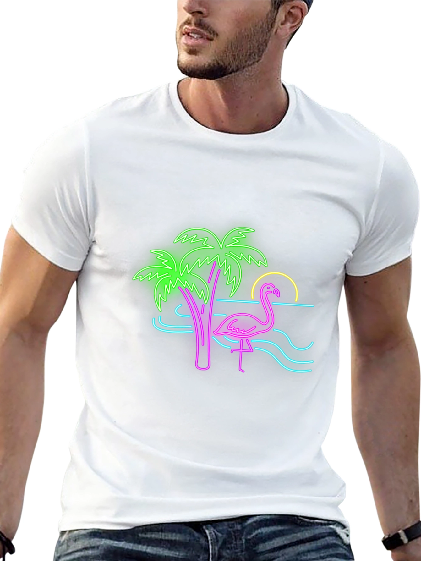 Neon Flamingo Graphic T-Shirt