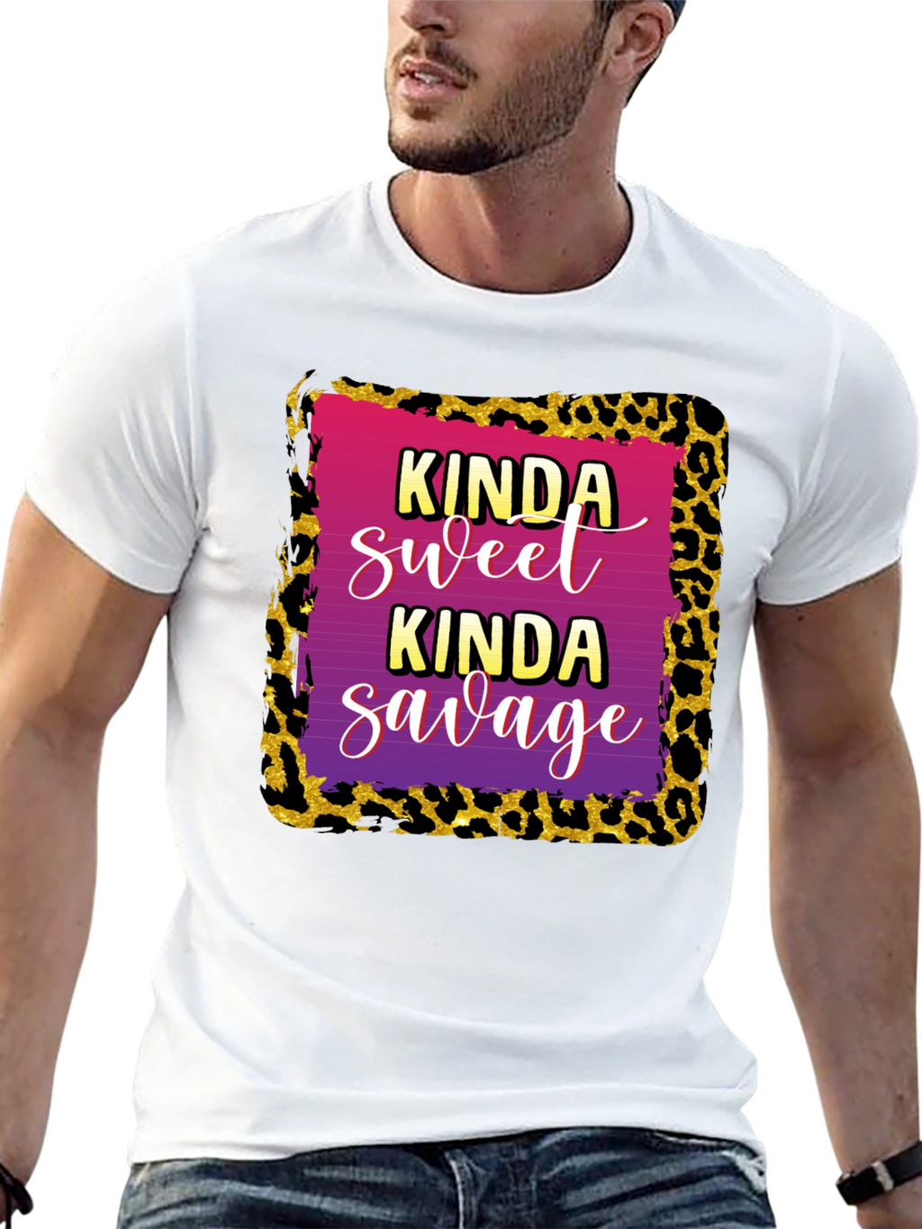 Kinda Sweet Kinda Savage Leopard Print T-Shirt