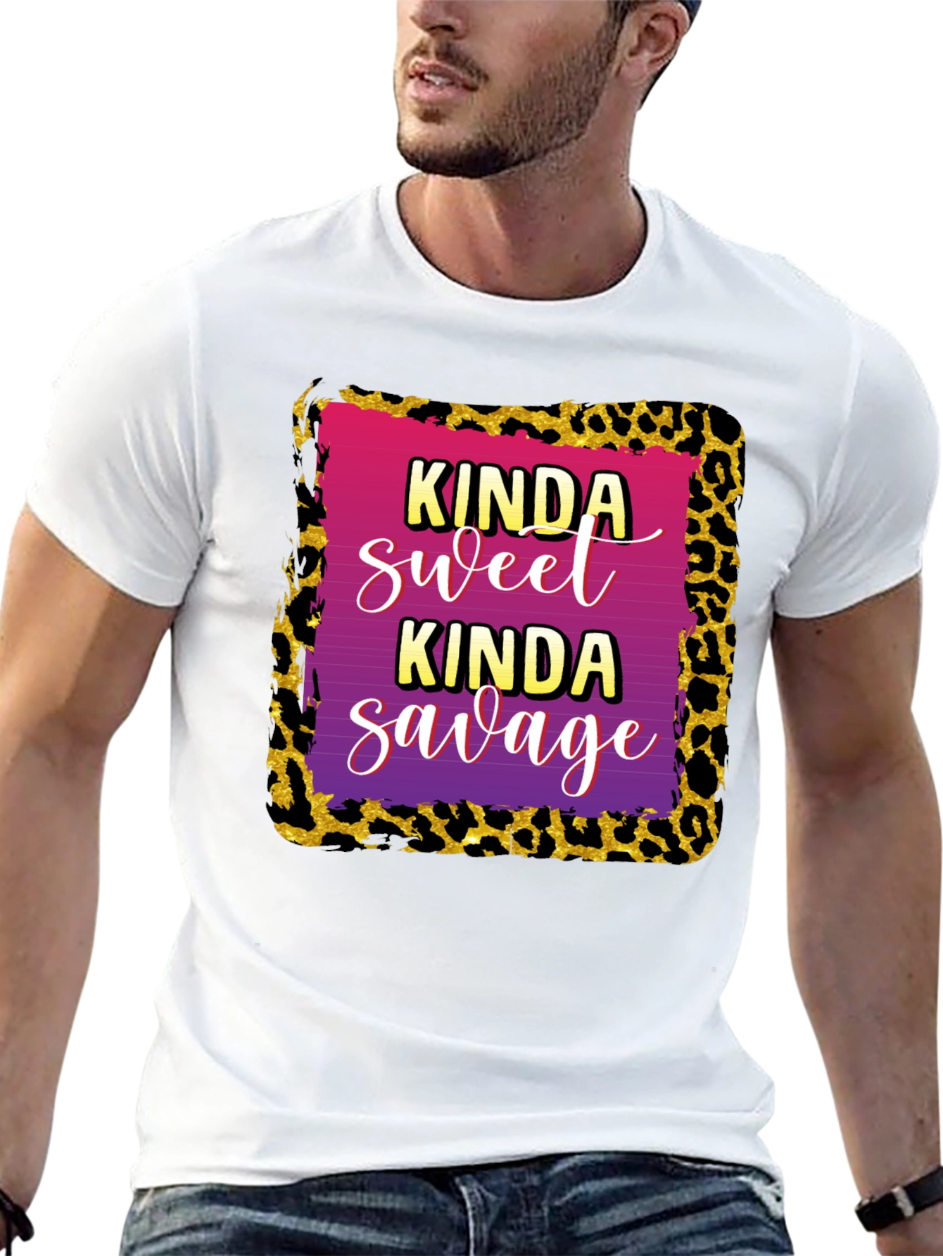 Kinda Sweet Kinda Savage Leopard Print T-Shirt