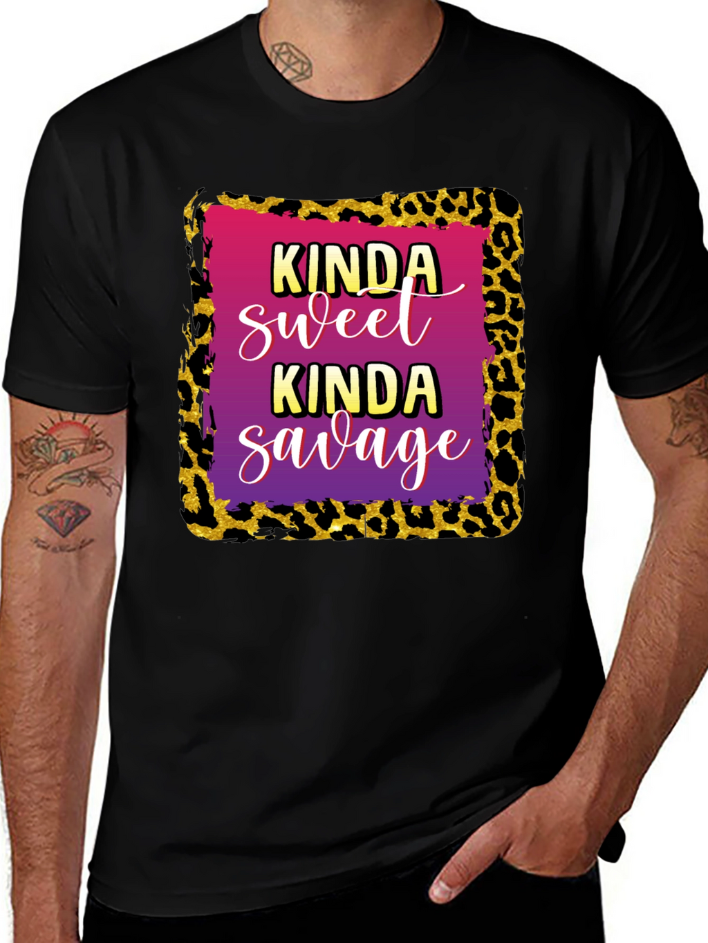 Kinda Sweet Kinda Savage Leopard Print T-Shirt