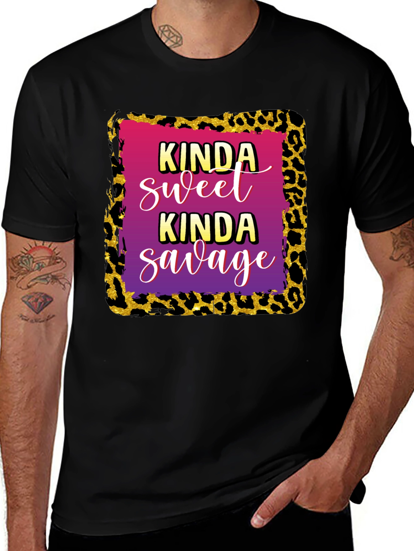 Kinda Sweet Kinda Savage Leopard Print T-Shirt